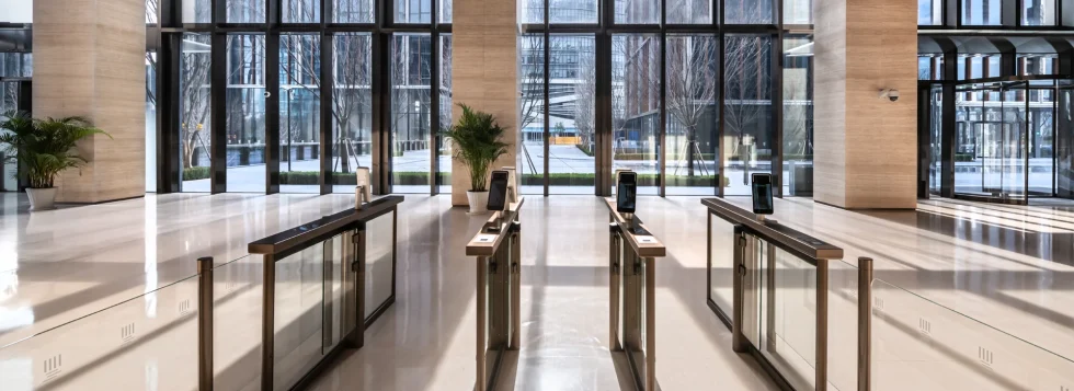 Modern building security entrance